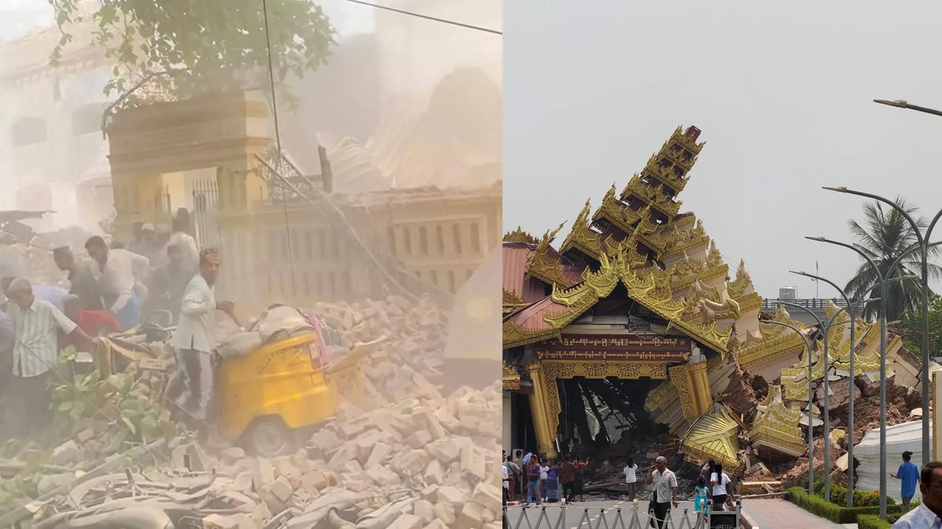 Mosque Collapses in Mandalay as Powerful Earthquake Shakes Myanmar