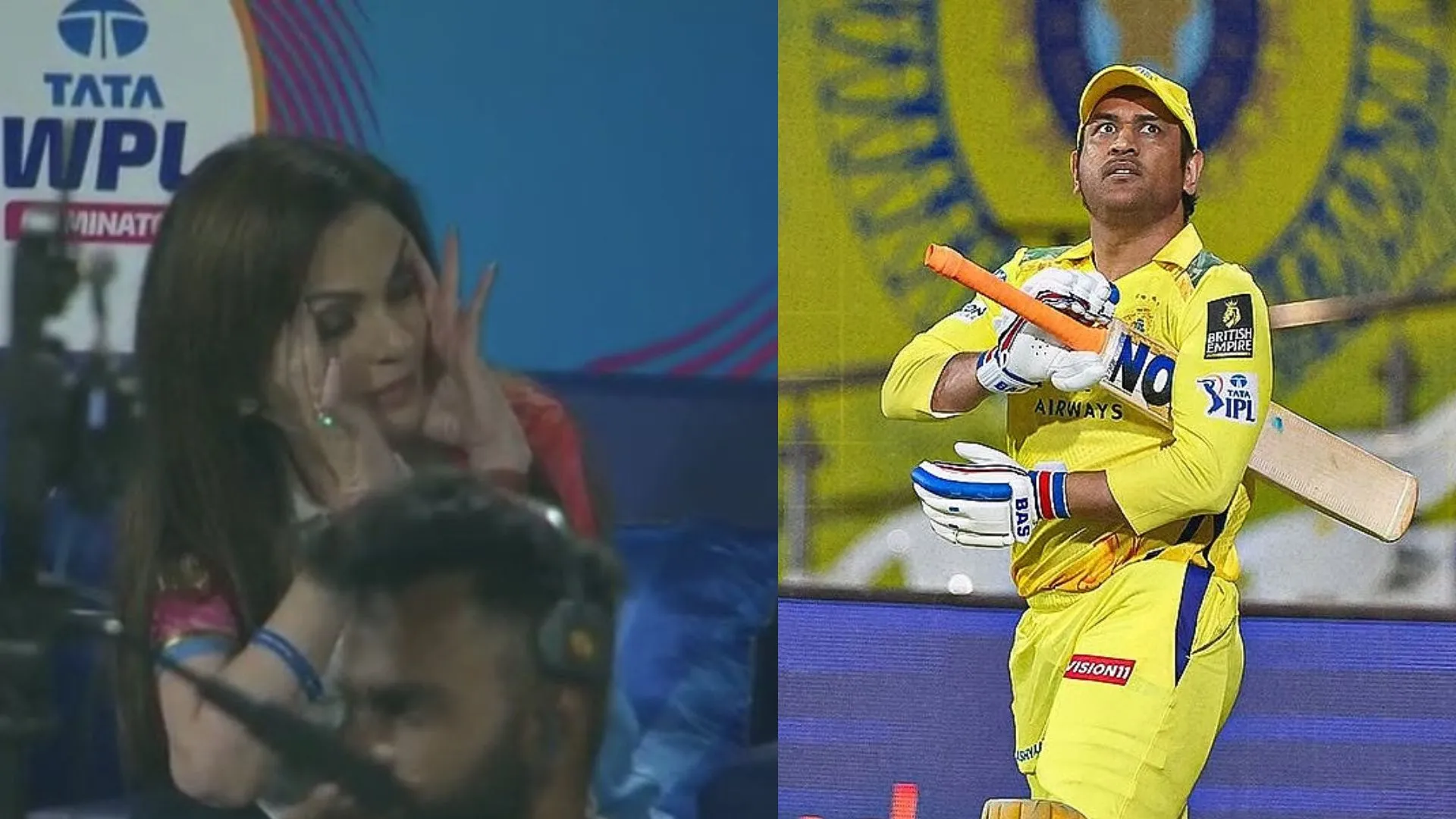 Nita Ambani Covers Ears as MS Dhoni Gets a Roaring Welcome at Chepauk | Watch