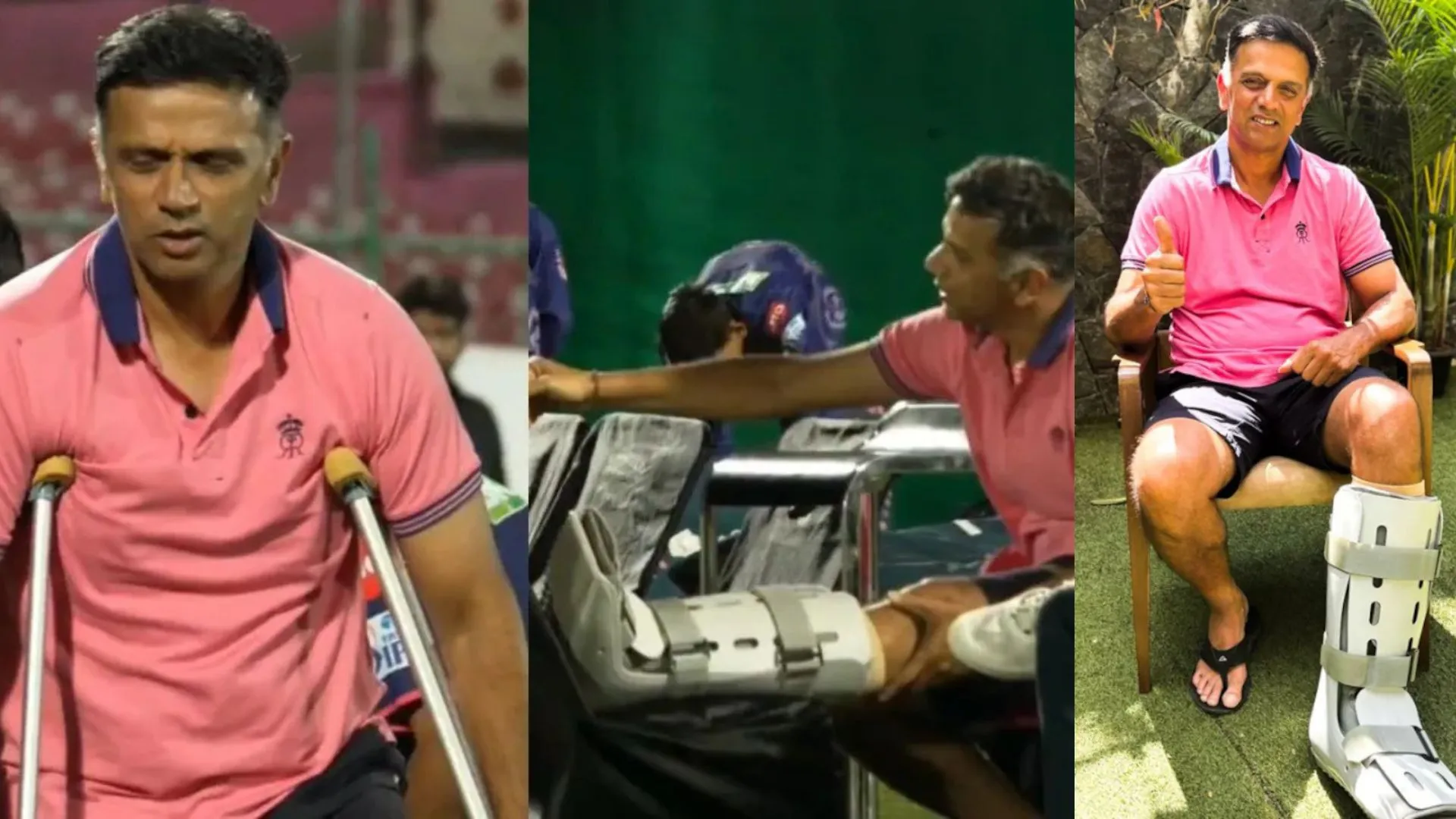 Rahul Dravid Joins Rajasthan Royals’ IPL 2025 Camp on Crutches Despite Leg Injury, Internet Applauds