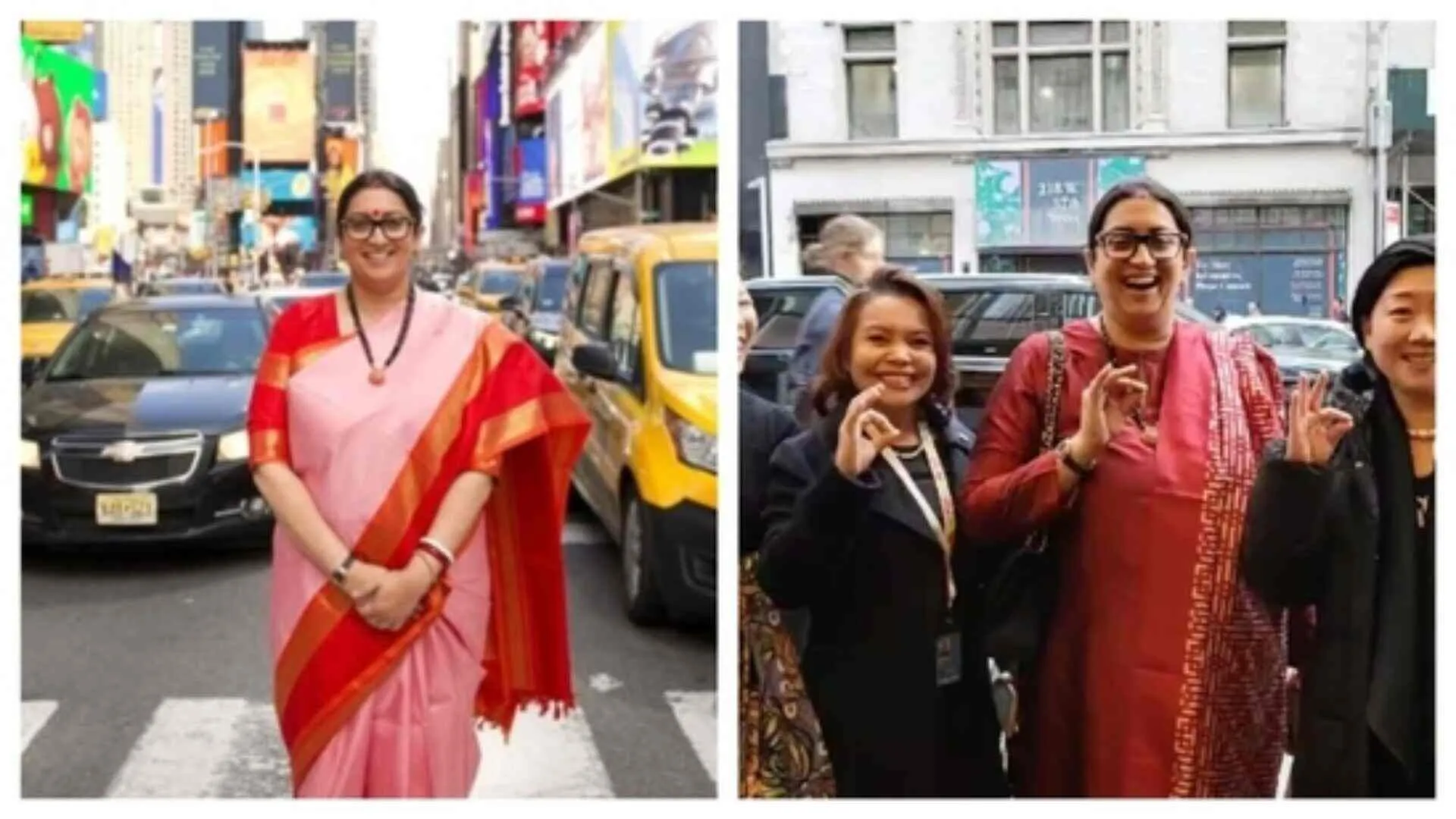 Smriti Irani’s NYC Day: Saree in Times Square to Meeting Friends