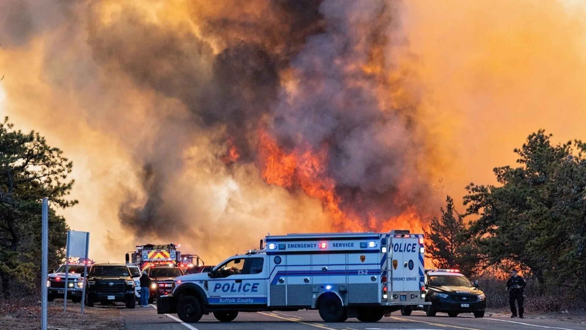 State of Emergency Declared as Brush Fires Rage Across Long Island