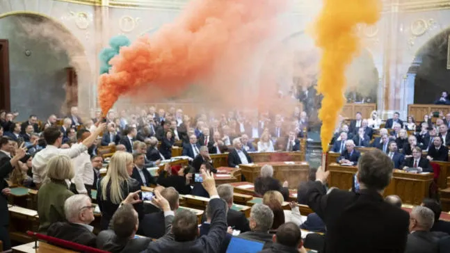 Hungary Bans Pride Events, Opposition Responds with Smoke Bombs