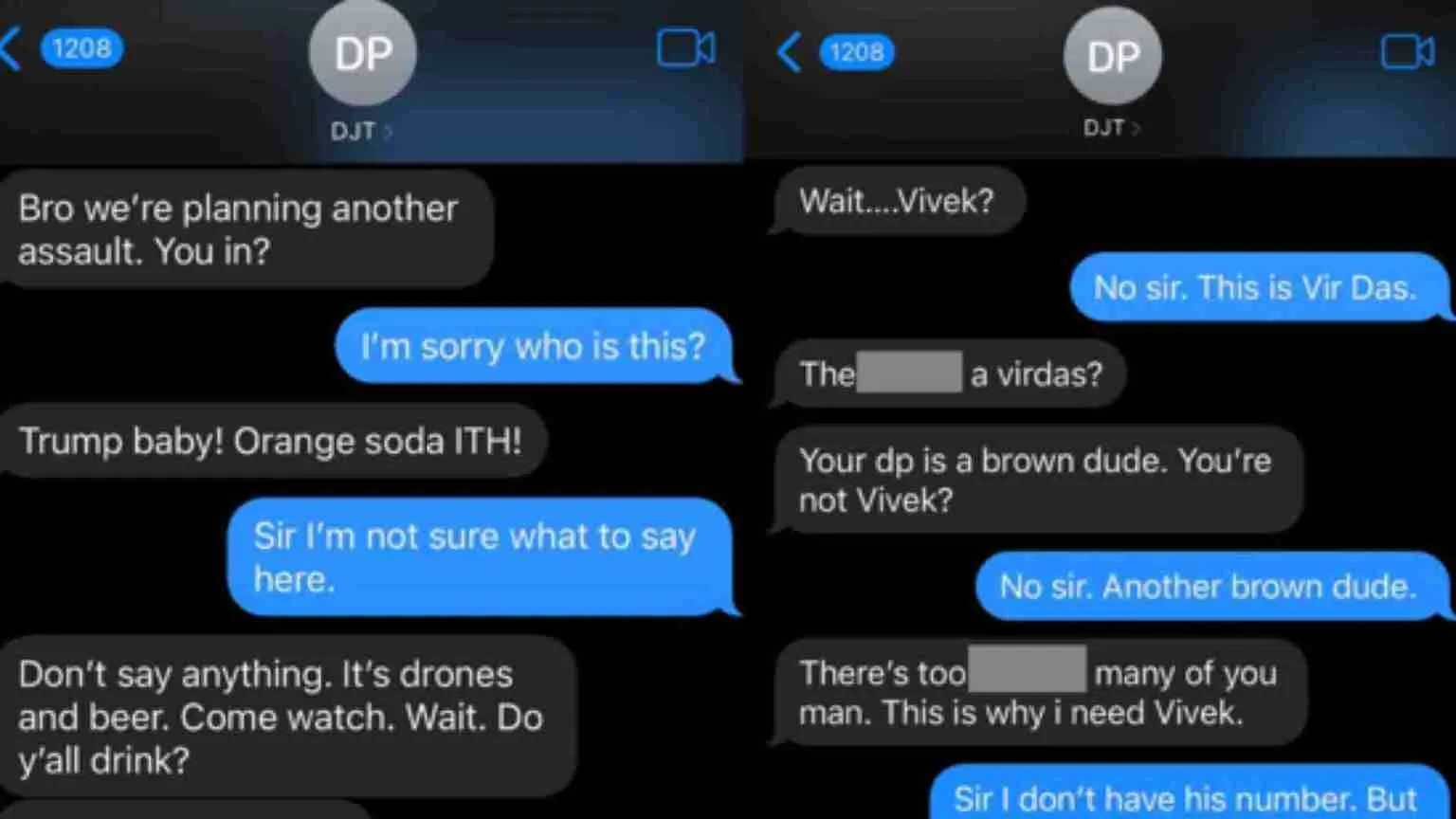 ‘Up For A Beer, Vivek?’: ‘Fake Trump’s’ Text To This Comedian After War Leak