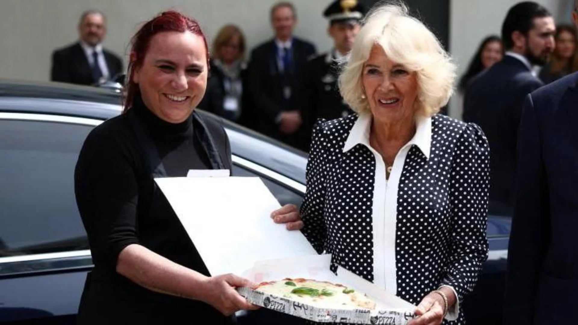 Queen Camilla Receives Pizza Tribute In Rome On 20th Anniversary With King Charles