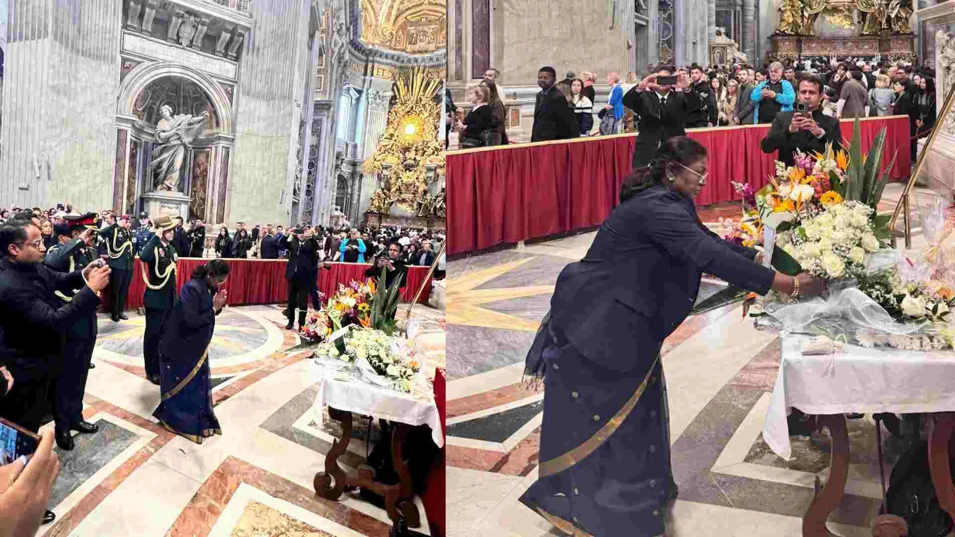 President Draupadi Murmu Pays Tribute to Pope Francis in Vatican City | SEE PICS