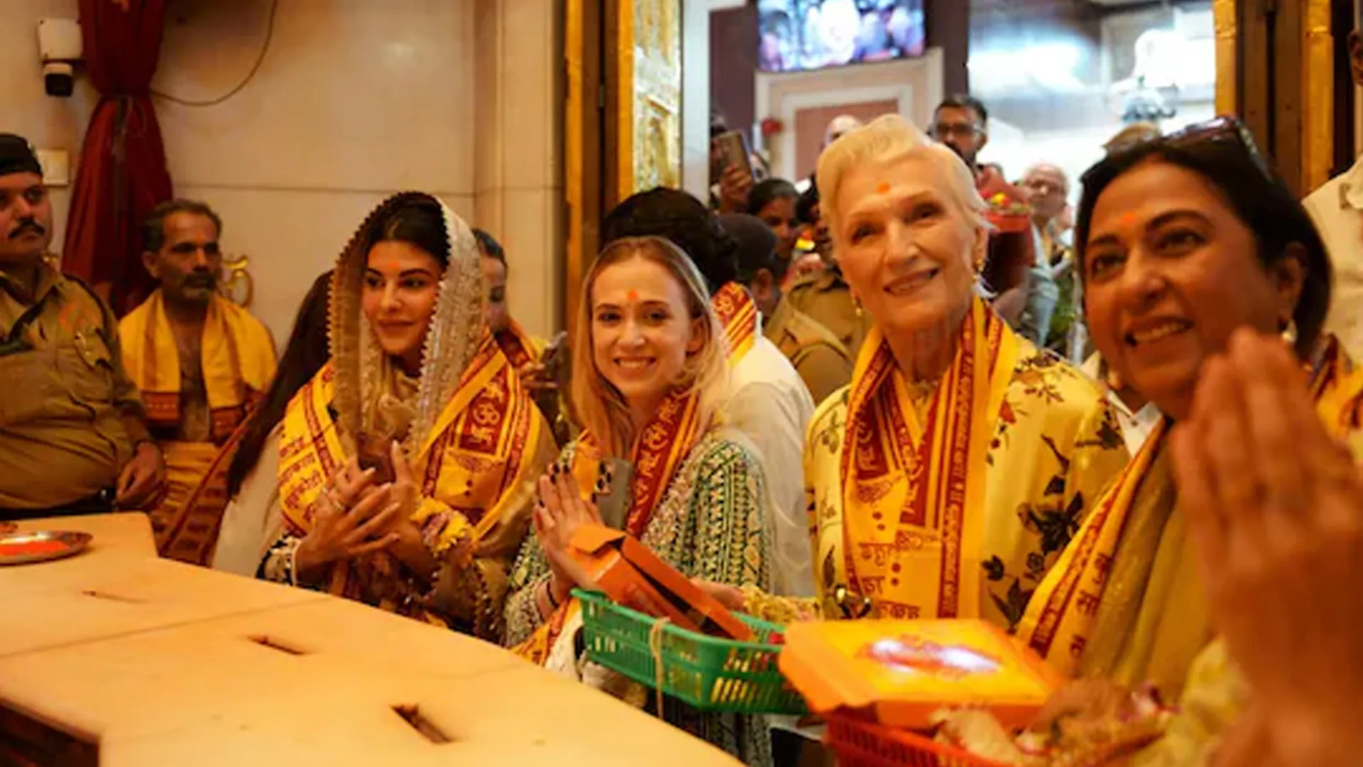 Elon Musk’s Mother Maye Musk Visits Siddhivinayak Temple With Jacqueline Fernandez