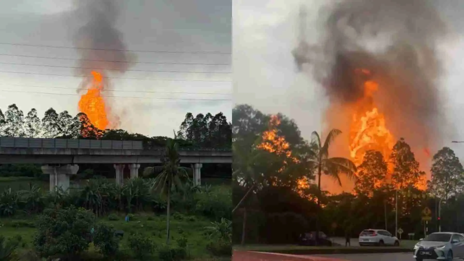 Gas Pipeline Explosion Leads To Massive Fire At Putra Heights | WATCH