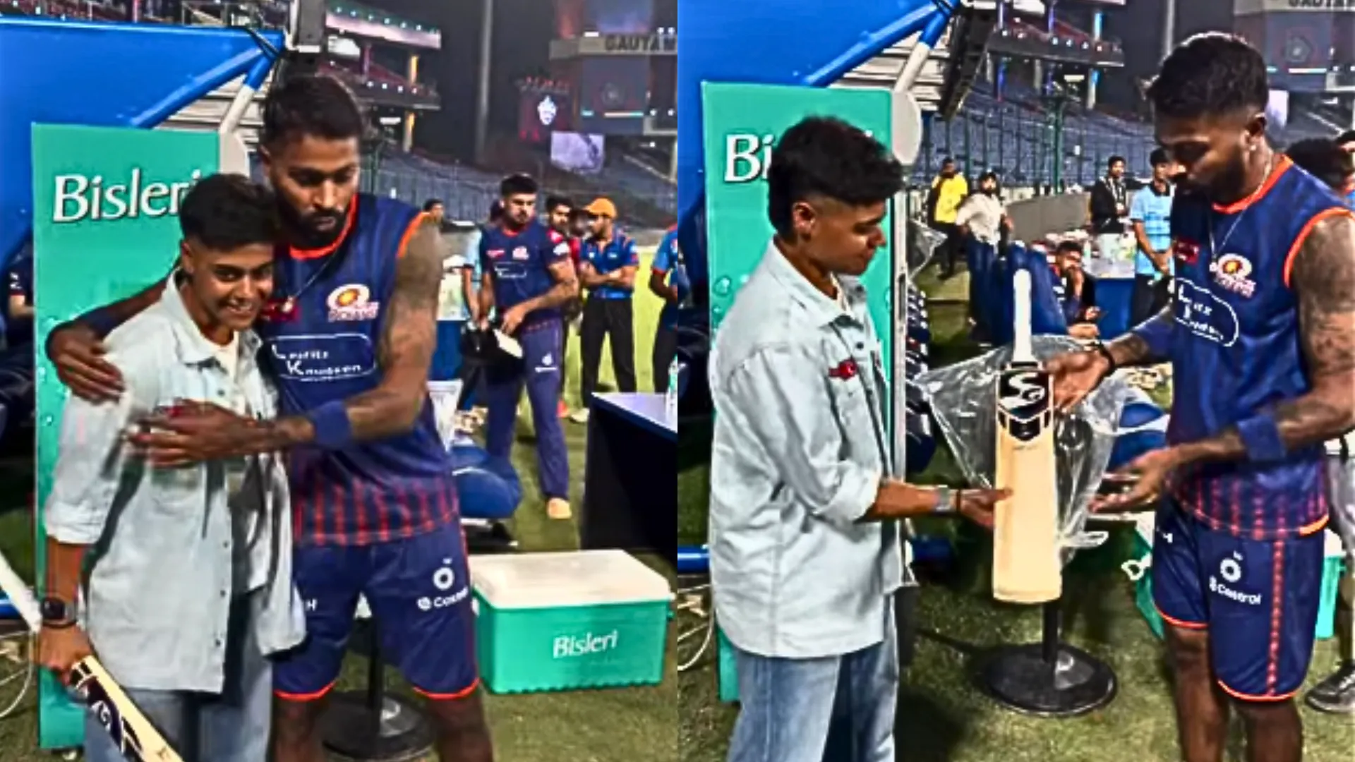 Hardik Pandya Gifts Customized Bat to WPL Star | Watch