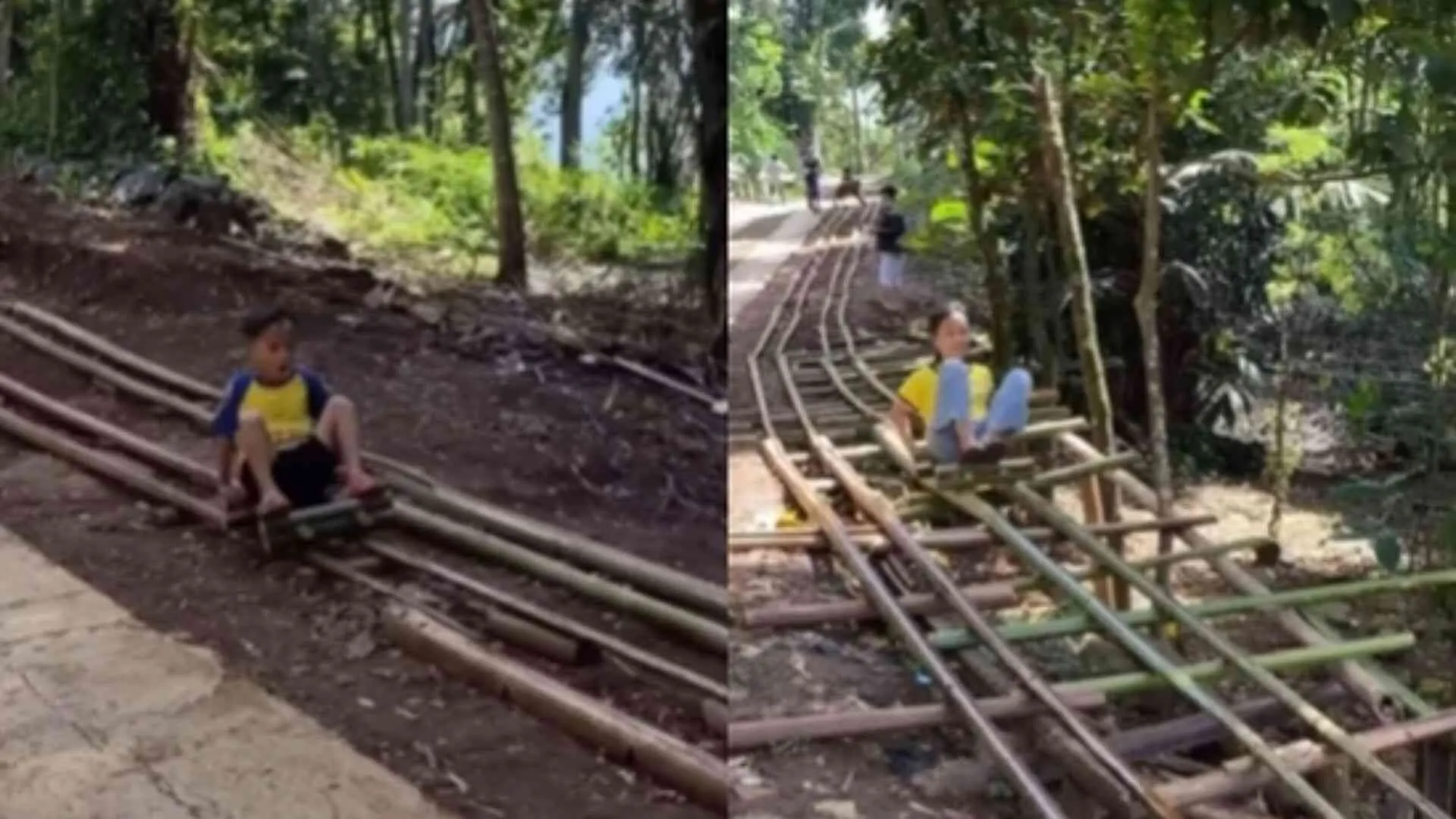 Kids Enjoy Bamboo Roller Coaster Ride in Meghalaya | WATCH