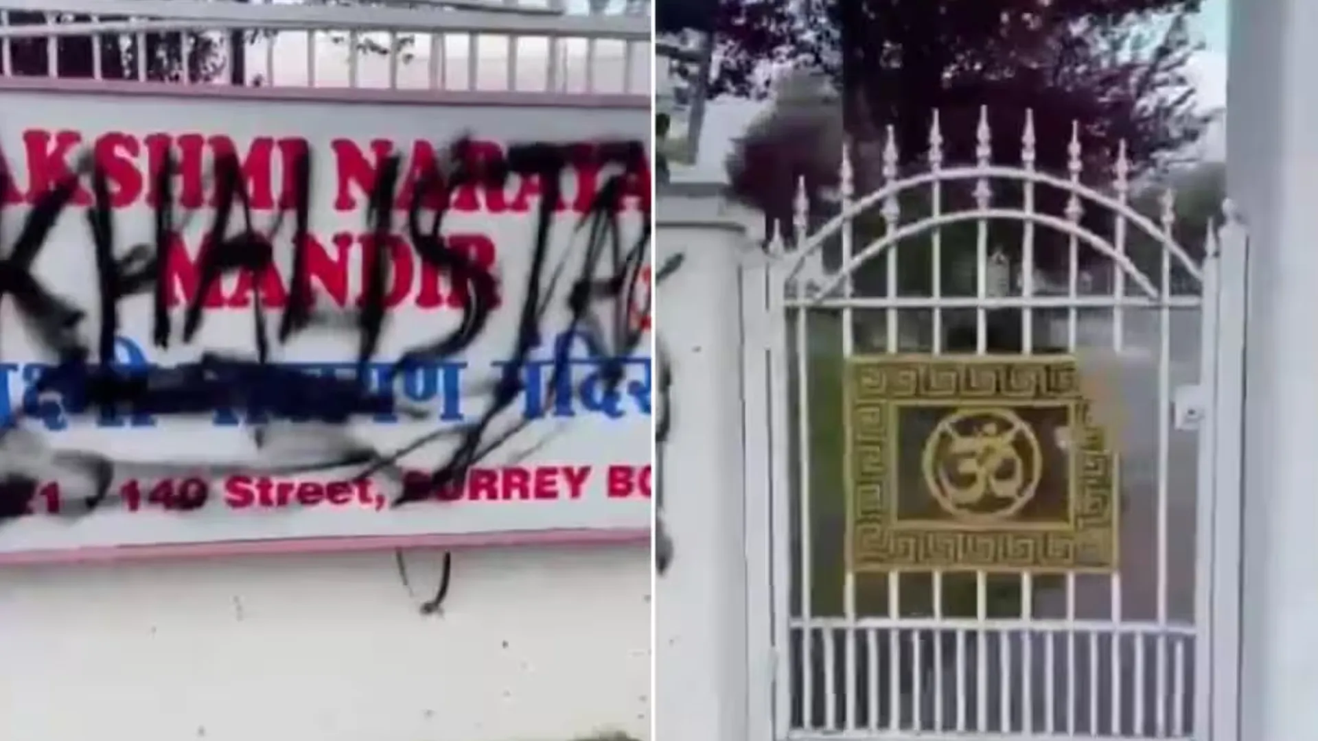 Lakshmi Narayan Mandir in Surrey Vandalised After Pro-Khalistan Slogans Deface Vancouver Gurdwara