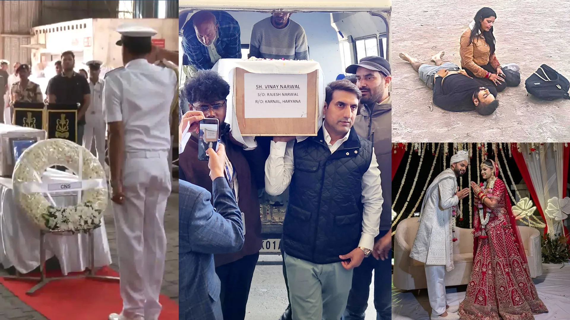 Pahalgam Attack: Navy Chief Salutes Martyr Lt Vinay Narwal at Delhi Airport | Watch