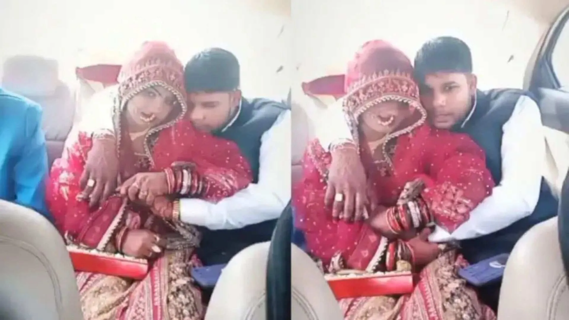 ‘Control Bhai’: Romantic Groom Can’t Hold Back, Holds Wife in Arms in Car | WATCH
