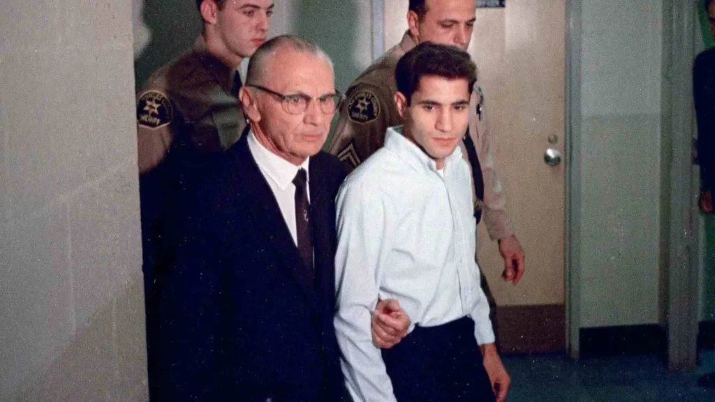 Sirhan Sirhan (R) accused of assassinating Senator Robert F Kennedy, is seen with his attorney Russell E Parsons in Los Angeles in June 1968. Image Credit/AP Sirhan Sirhan (R) accused of assassinating Senator Robert F Kennedy, is seen with his attorney Russell E Parsons in Los Angeles in June 1968. Image Credit/AP