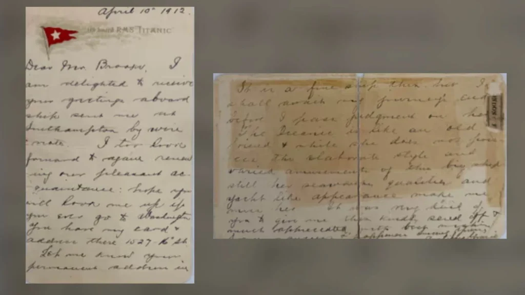 Titanic Survivor’s Rare Letter Titanic Survivor’s Rare Letter