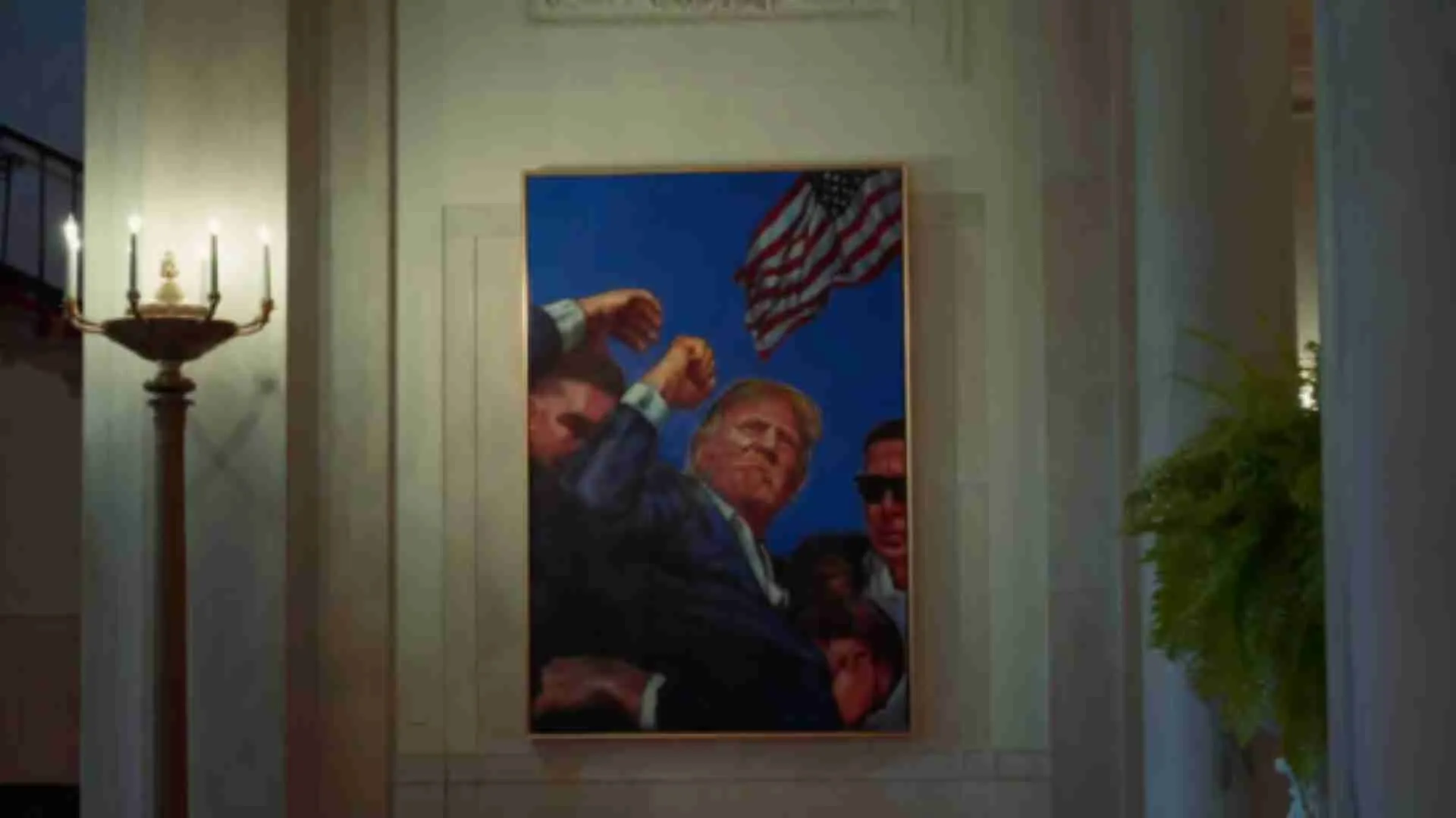 Trump Hangs His Own ‘Fight, Fight, Fight’ Portrait At White House: Obama’s Portrait Relocated