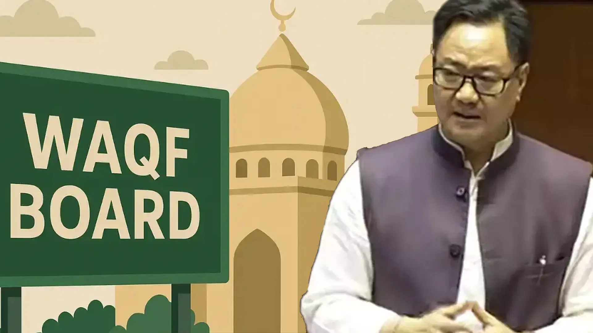 Waqf Amendment Bill: Rijiju Highlights ‘Massive Revenue’ from Waqf Properties Amid Heated Debate
