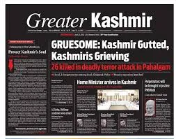 Kashmir Newspapers Print Black Front Pages to Mourn Pahalgam Terror Attack