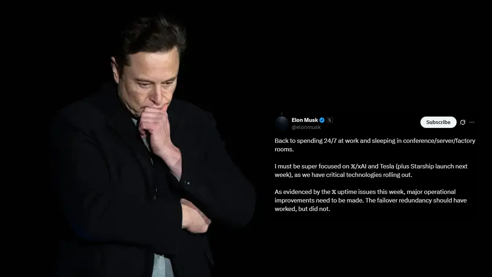 Big Announcement by Elon Musk on X Outage: “Working 24/7, Must Stay Super Focused”