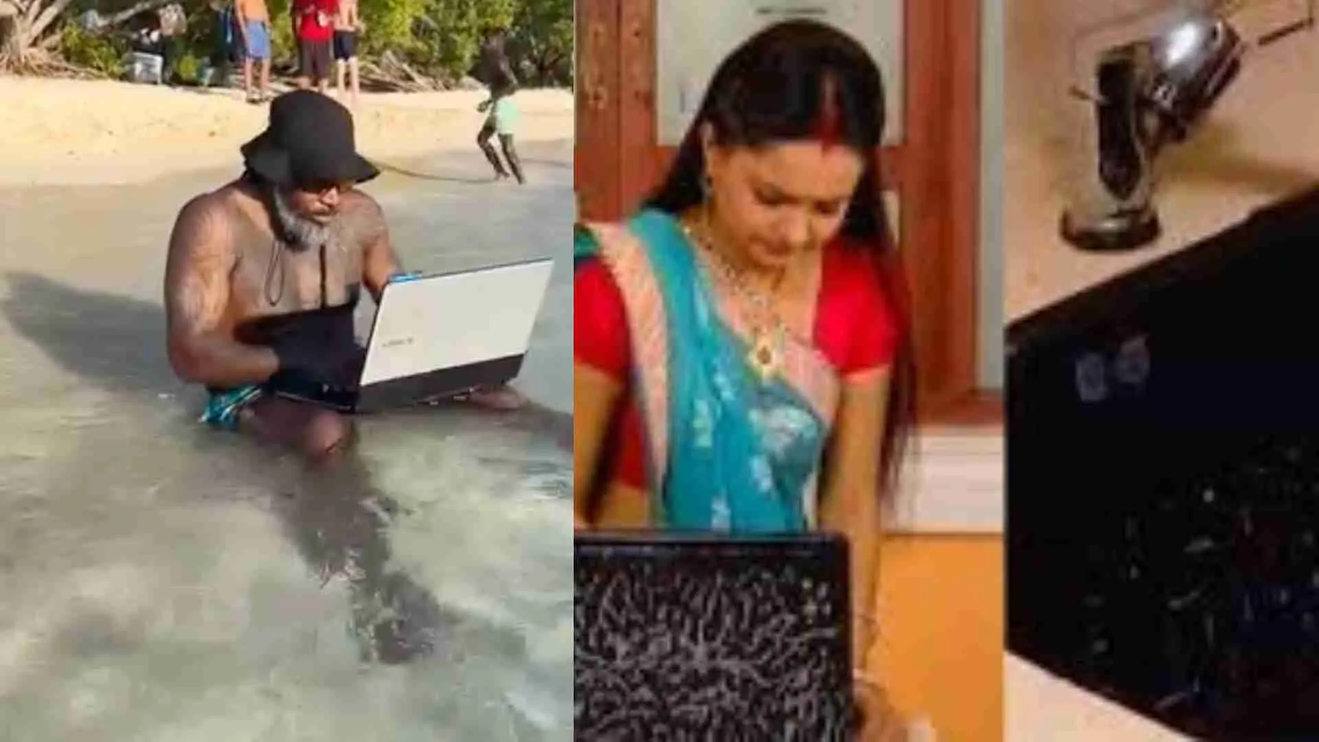 Chris Gayle Working And Cleaning With His Laptop In Sea Water: ‘Gopi Bahu Found His Brother’ | WATCH