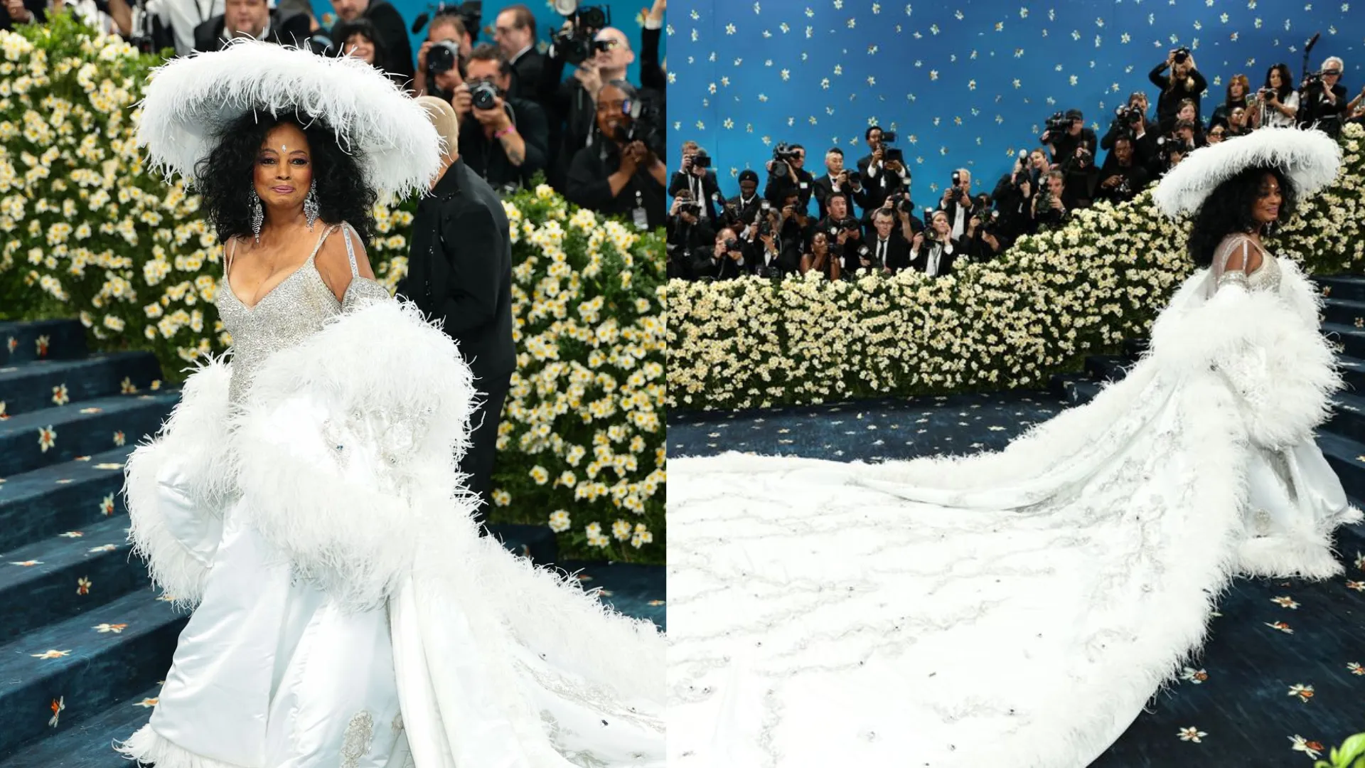 Diana Ross Stuns at the Met Gala with Custom Gown, Family by Her Side | Watch
