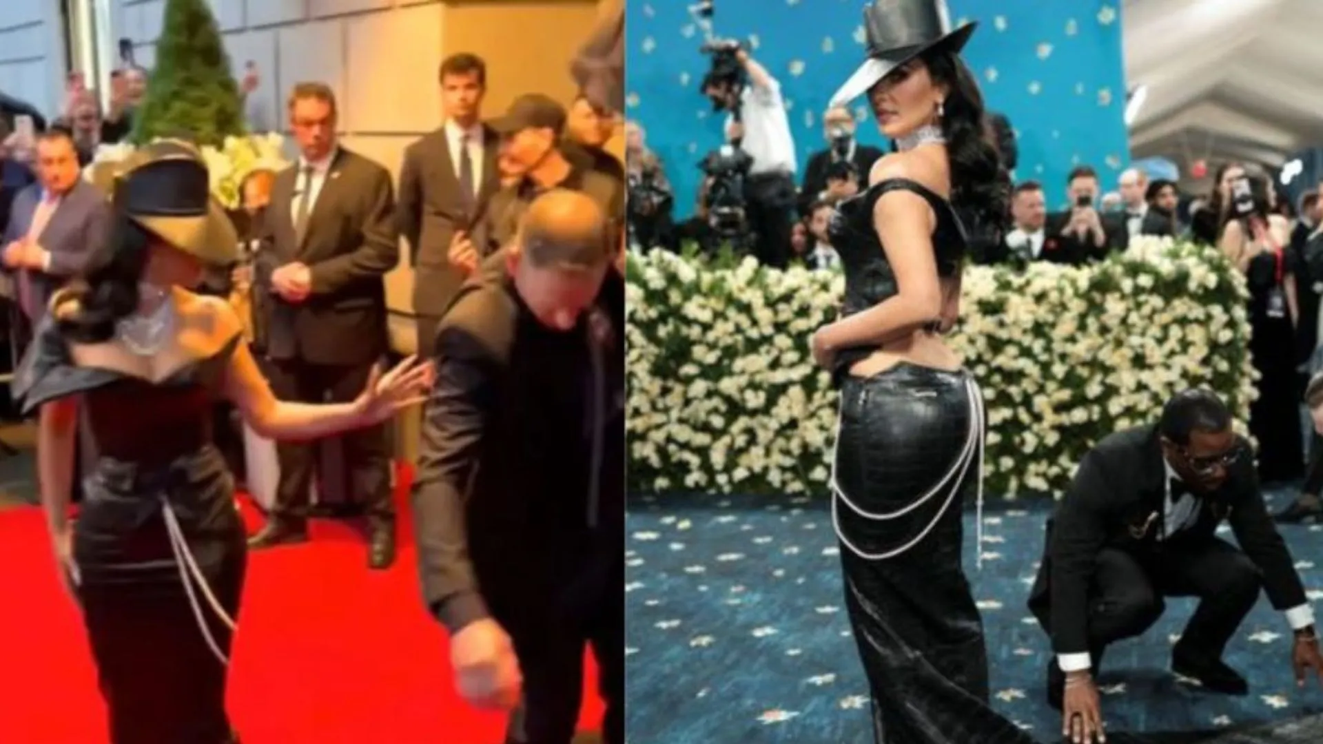 Kim Kardashian Shines in Chrome Hearts Leather Look at Met Gala 2025, Faces Minor Slip-Up with Security Guard