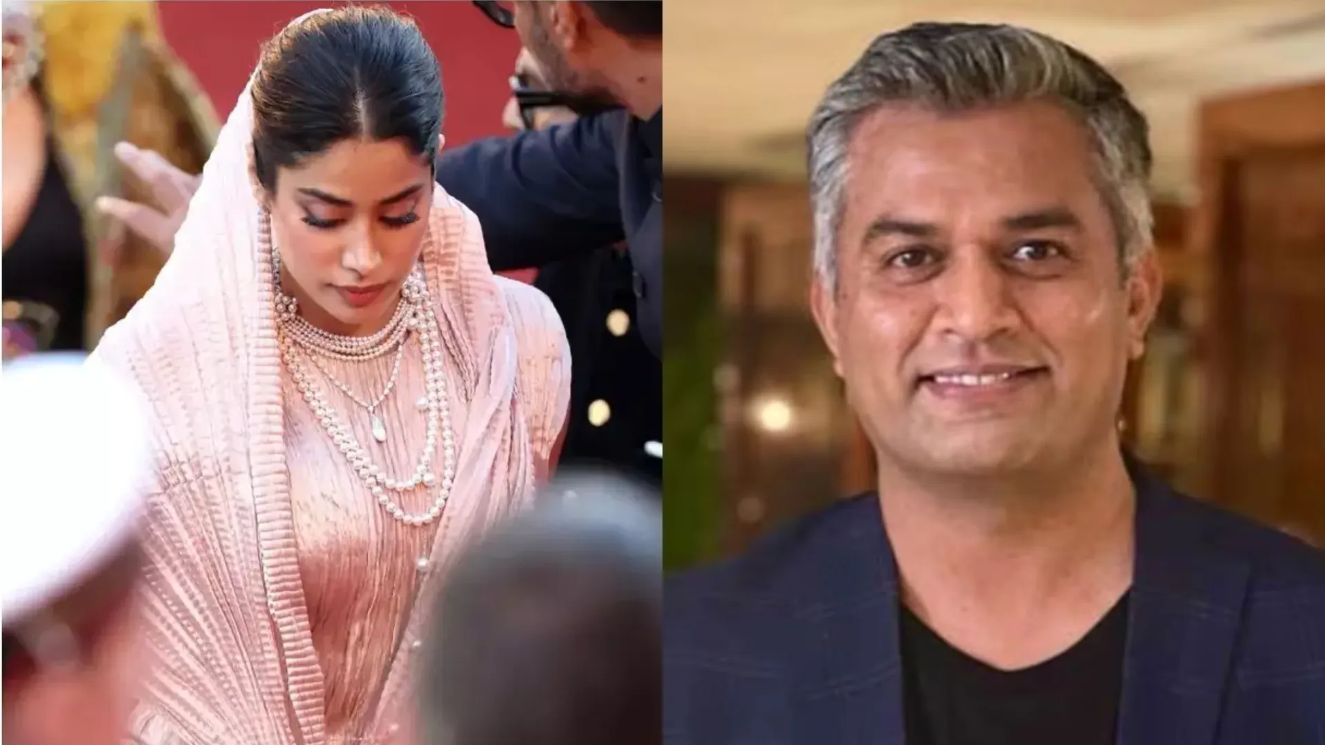 Neeraj Ghaywan Helps Janhvi Kapoor with Her Dress During Cannes 2025 Red Carpet Debut for Homebound | Watch