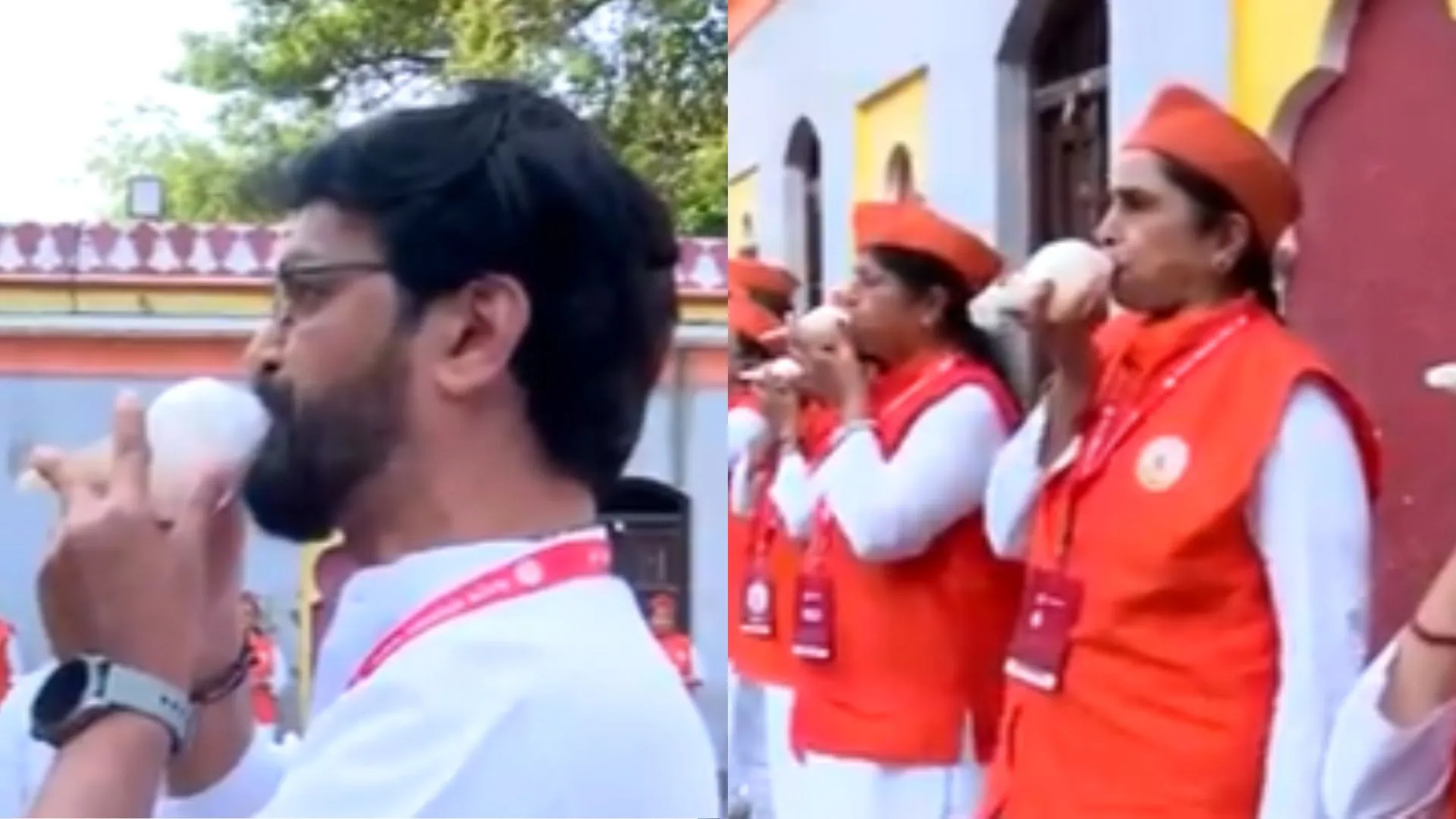 Pune Residents Celebrate Operation Sindoor with Conch Shells and Drums | Watch