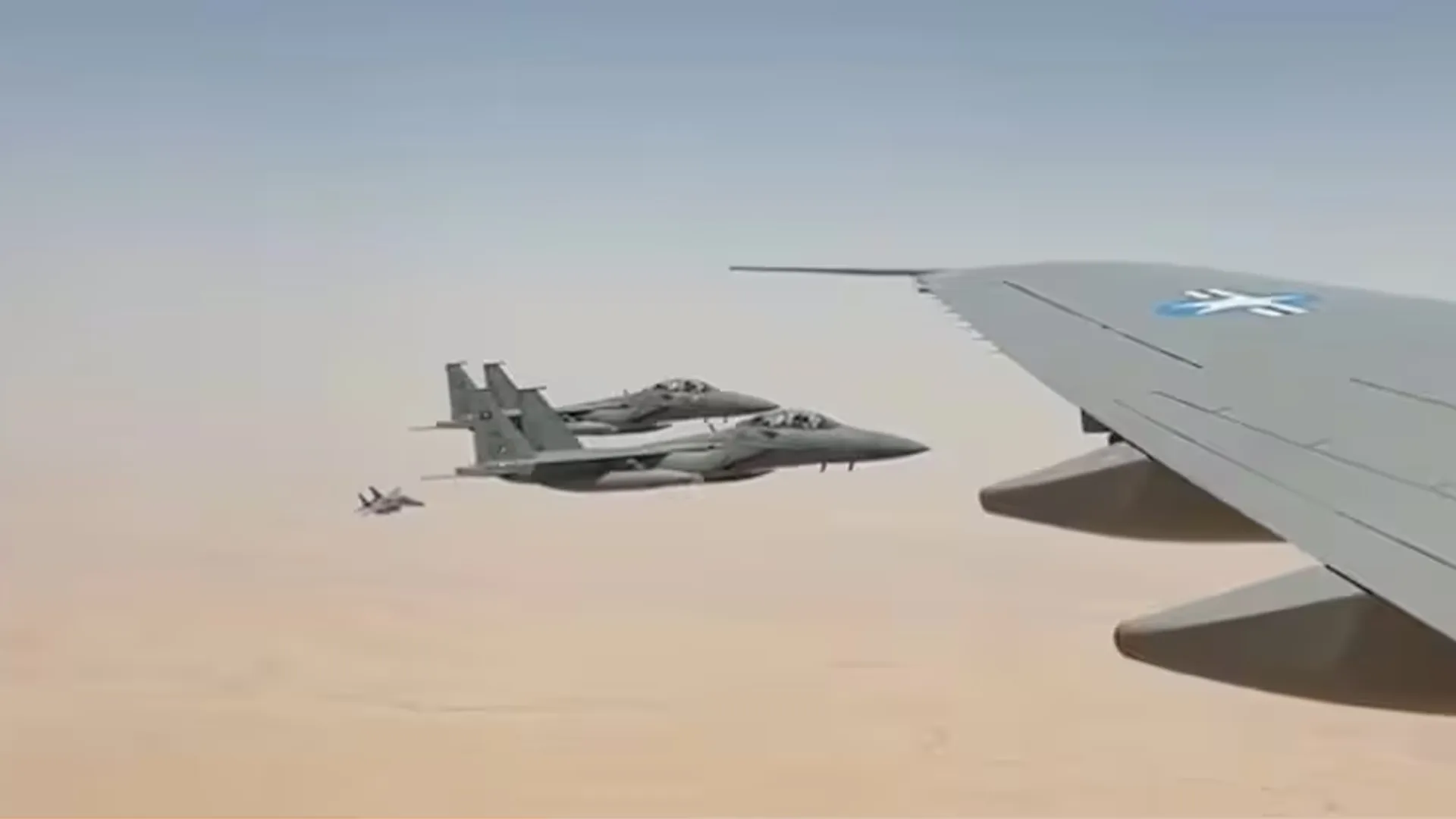 Royal Welcome: Saudi F-15s Escort Trump’s Air Force One to Riyadh | Watch