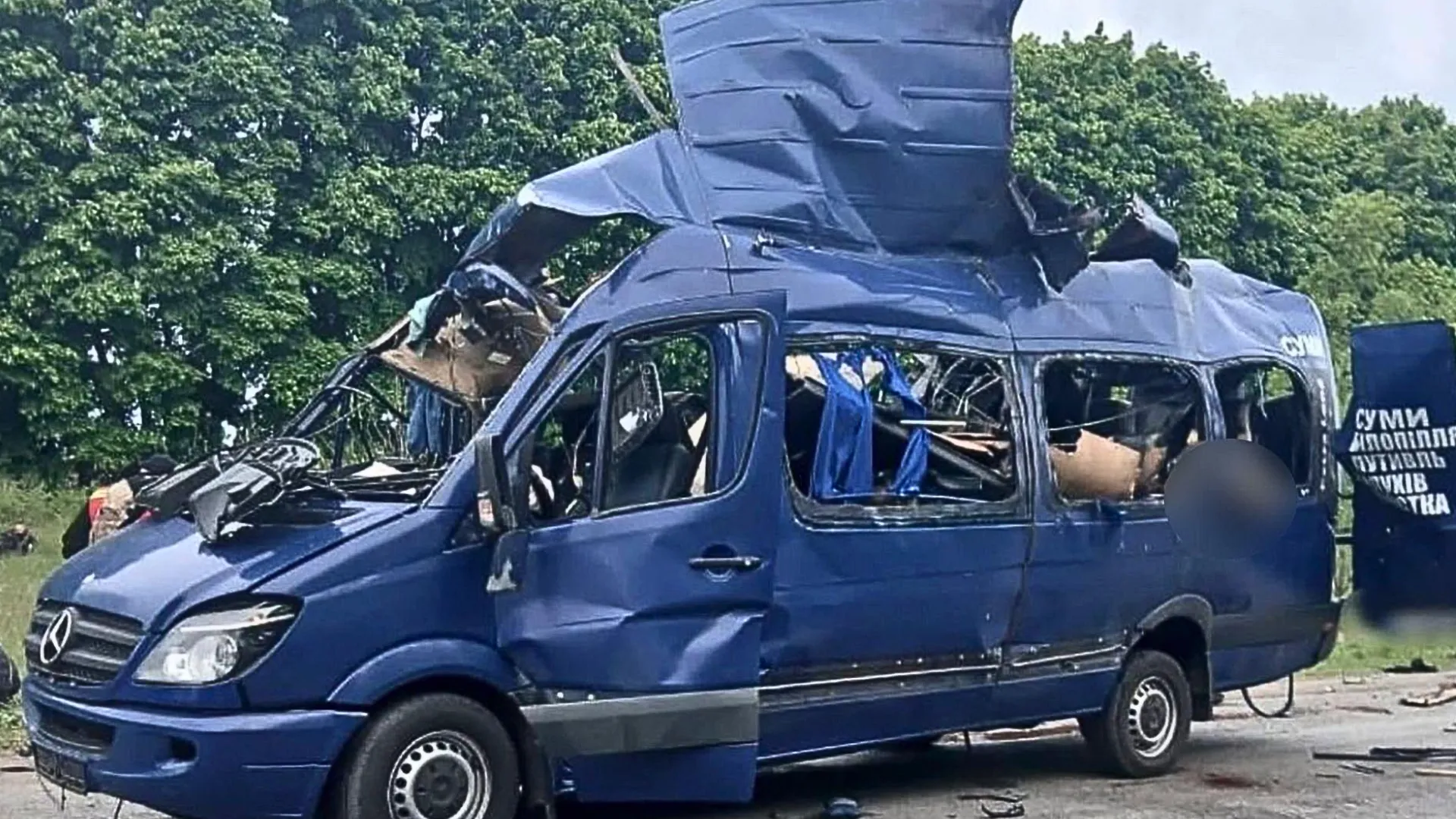 Russian Drone Strike Kills 9 Civilians on Bus in Ukraine’s Sumy Region