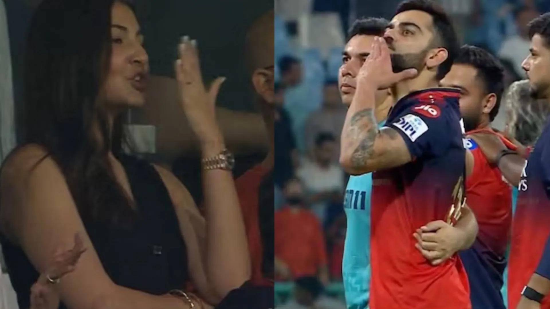 Virat Kohli and Anushka Sharma’s Flying Kiss Moment Wins Hearts After RCB’s Victory