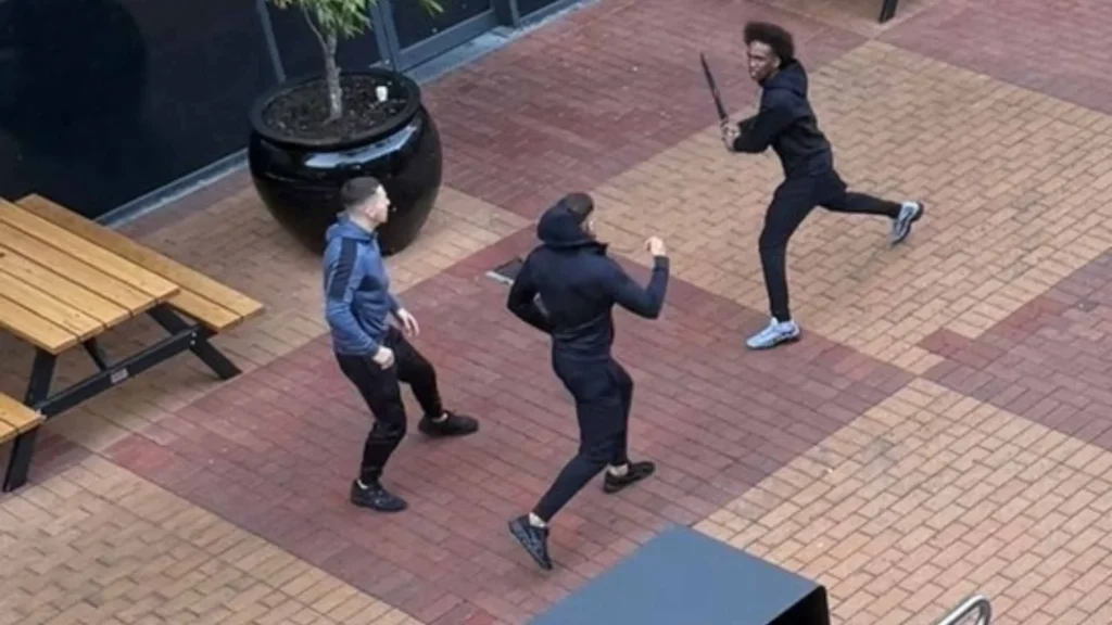 man charging with a machete man charging with a machete
