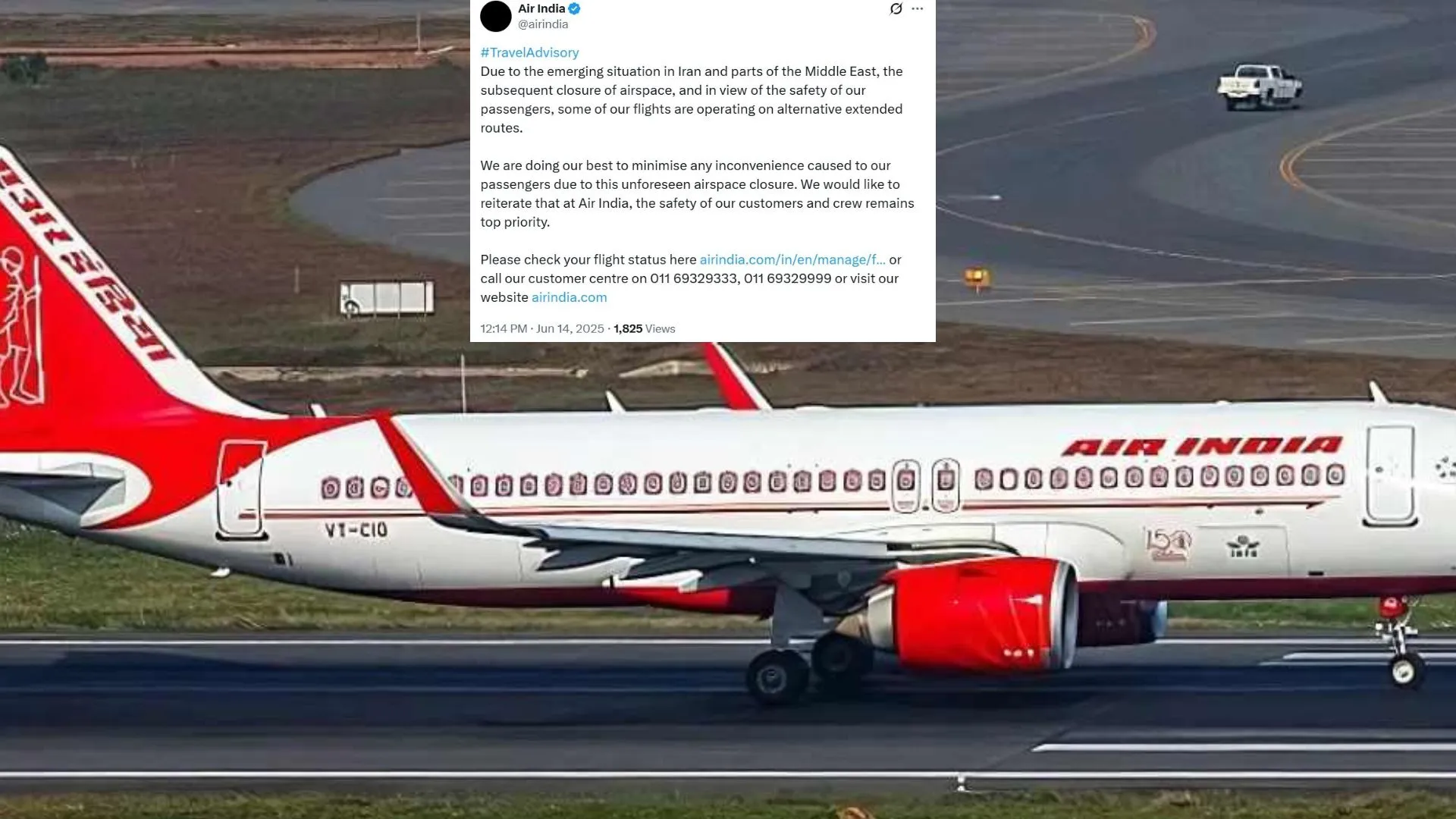 Air India Reroutes Flights After Iran Airspace Closes Amid Middle East Tensions