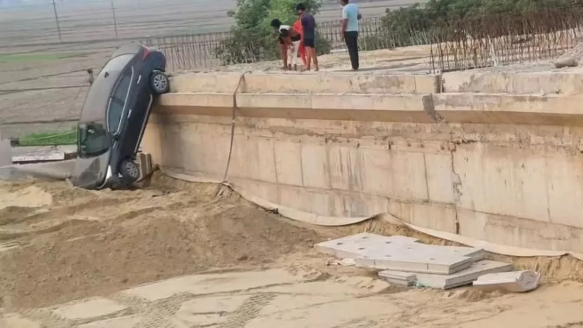 GPS Glitch in UP: Car Left Dangling Off Unfinished Flyover