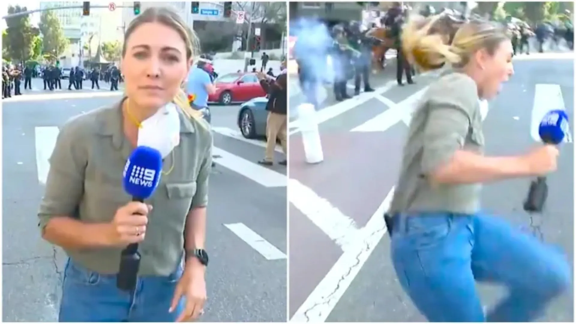 WATCH: Australian Reporter Lauren Tomasi Shot During LA Protests