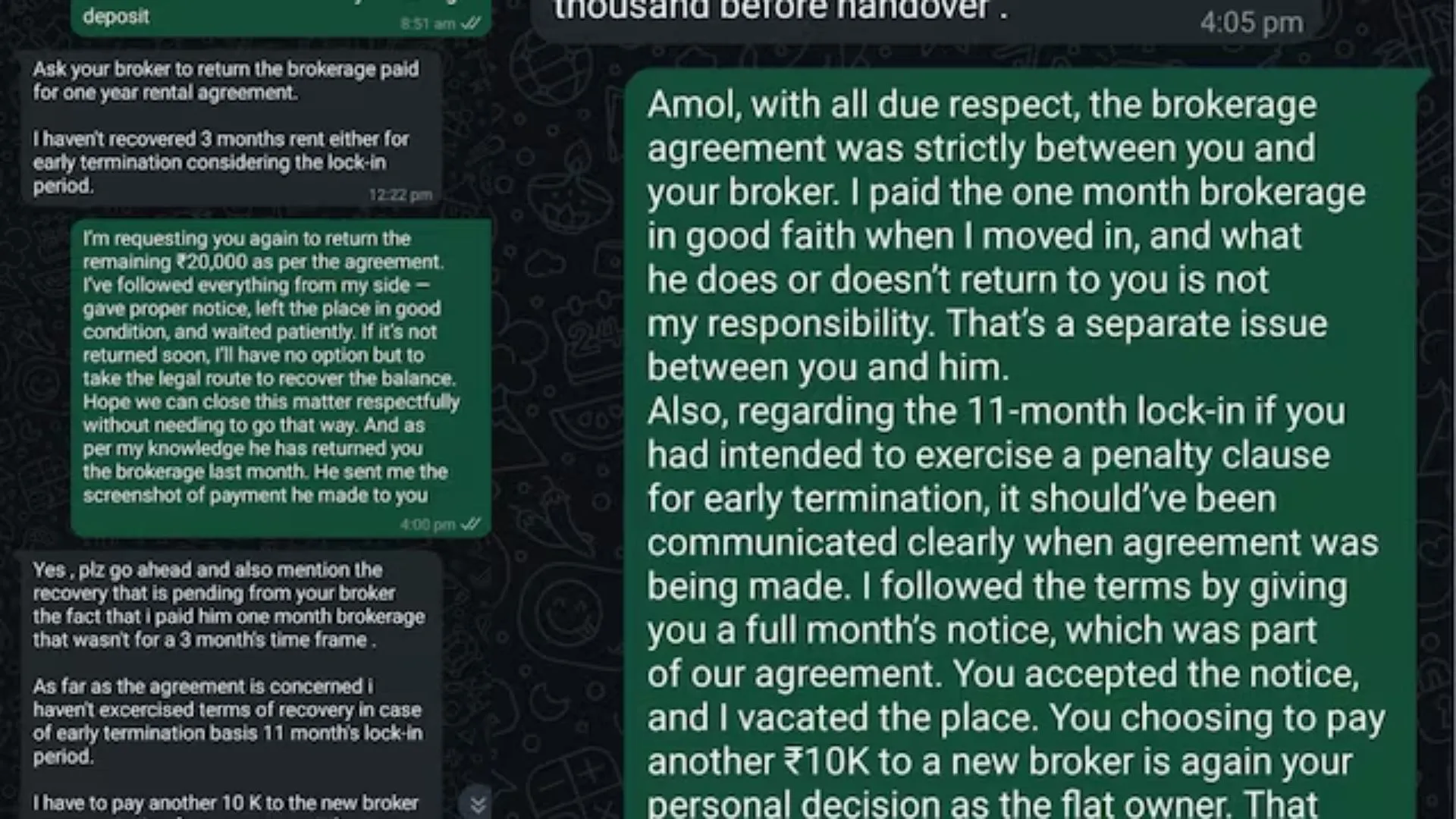Navi Mumbai Landlord Slammed for Holding Tenant’s Deposit, Cites Broker Fees