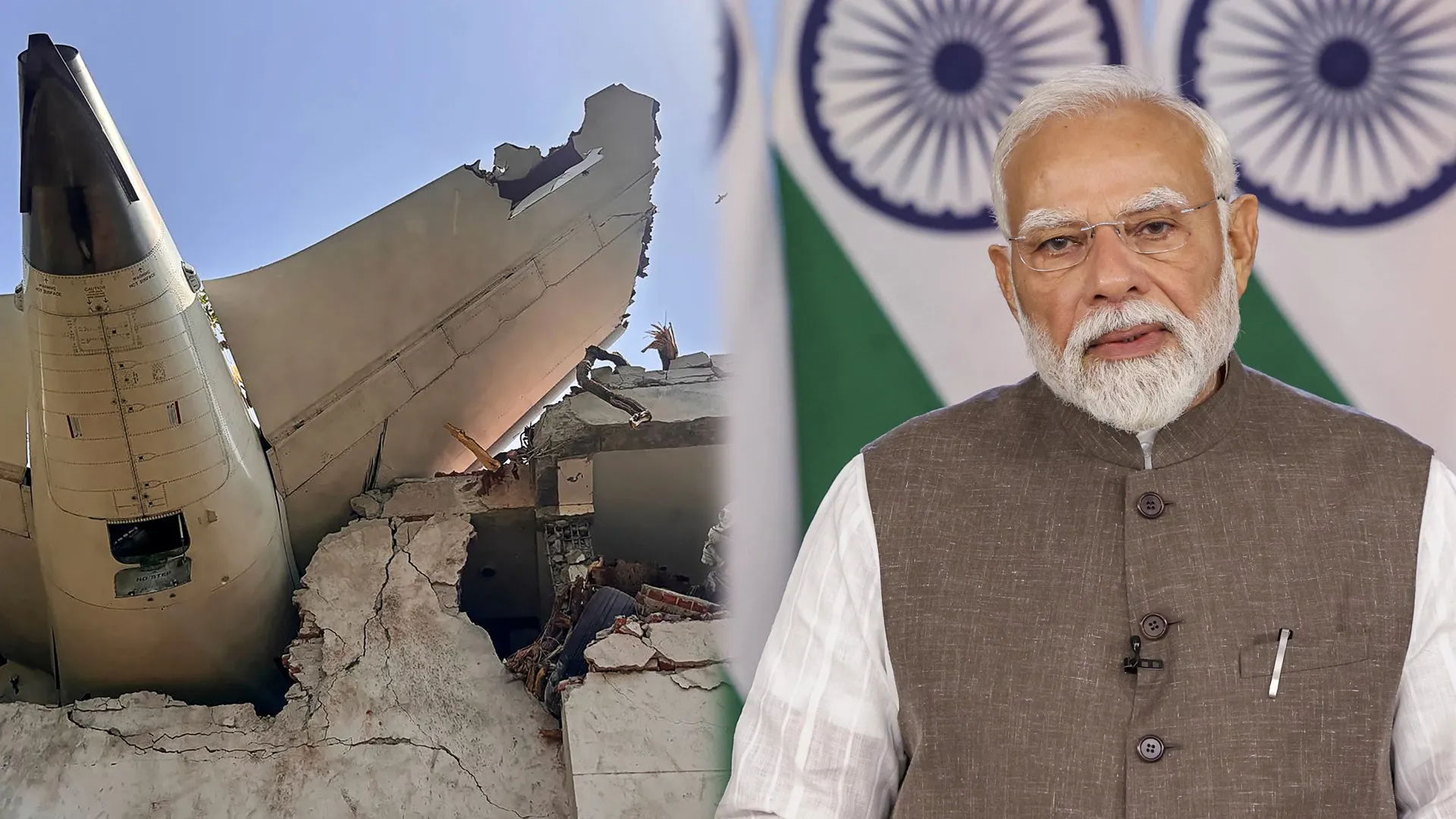 PM Modi Visits Ahmedabad Crash Site After Air India AI-171 Kills 294 | Watch