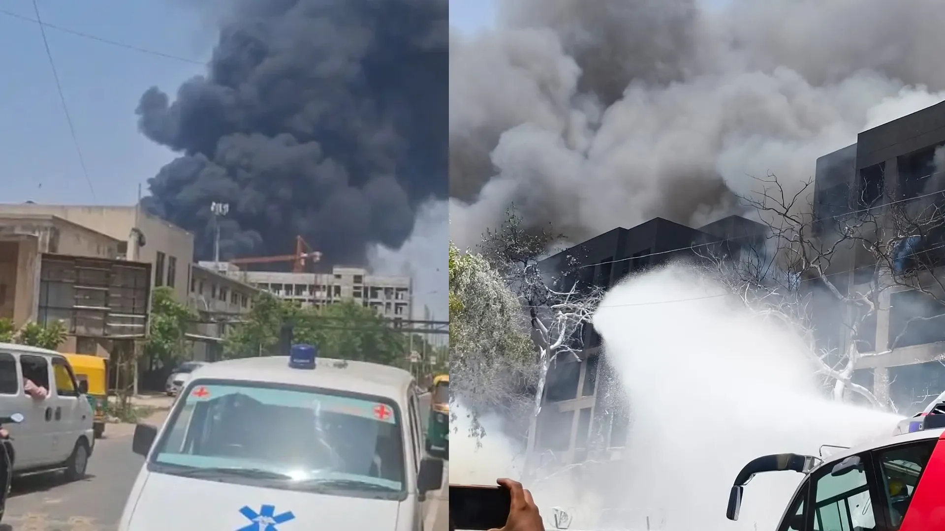 Plane Crashes at Ahmedabad Airport, Thick Smoke Engulfs Runway | Watch