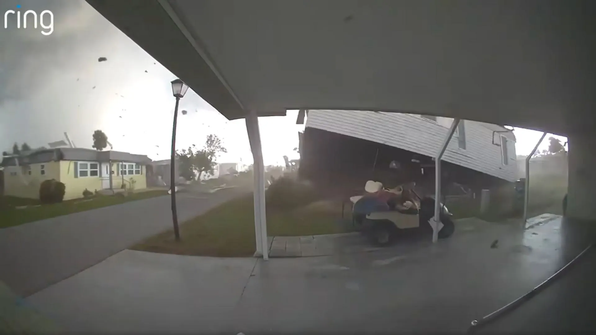 Tornado Rips Florida Home from Ground, Caught on Doorbell Cam | VIDEO