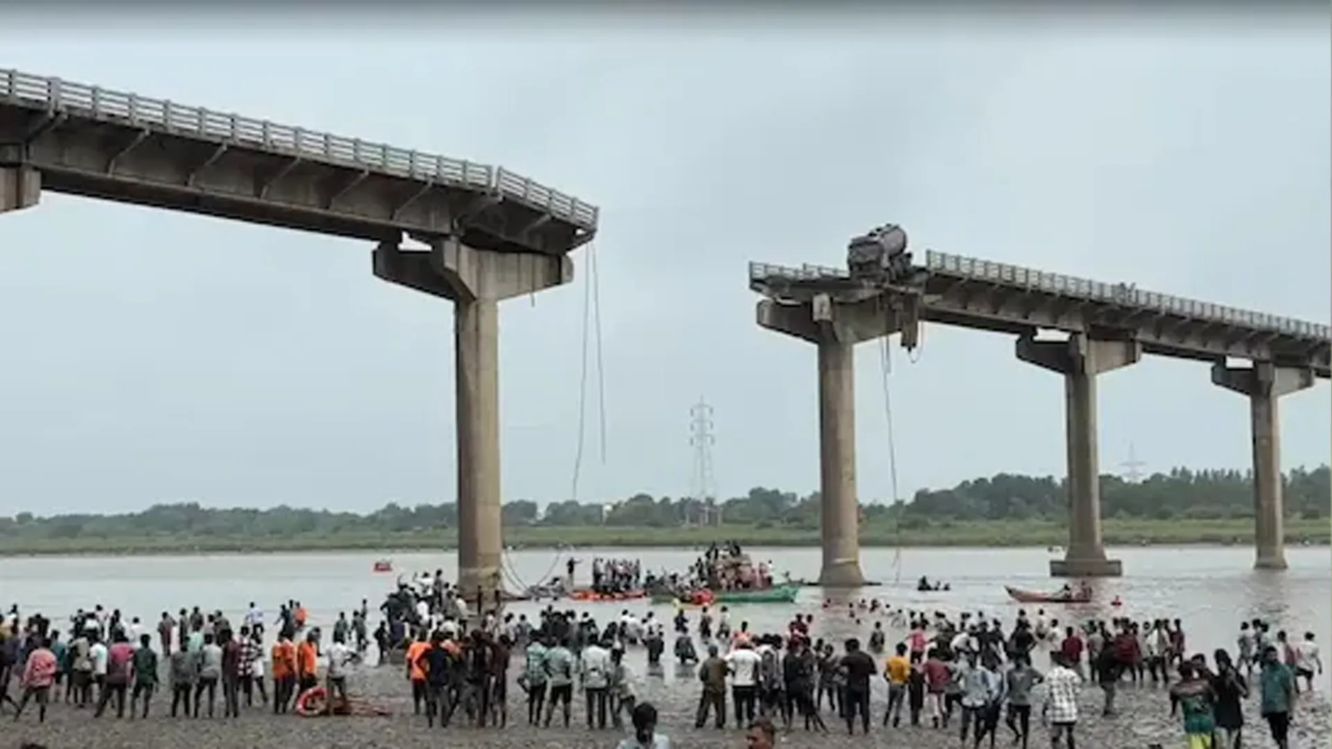 Bridge Collapses in Gujarat’s Padra Taluka, Multiple Vehicles Fall Into River