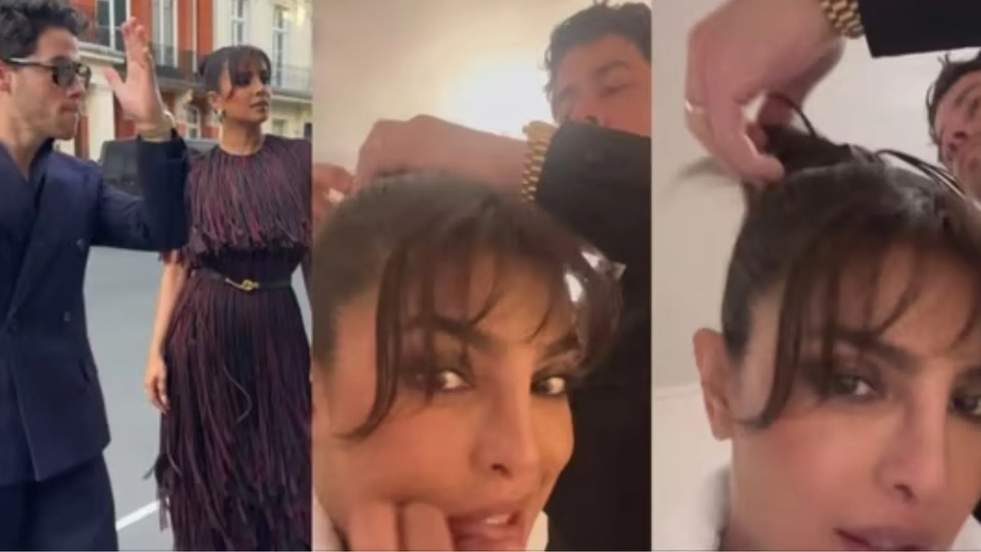 Nick Jonas Helps Priyanka Chopra Undo Her Hair After Red Carpet Look
