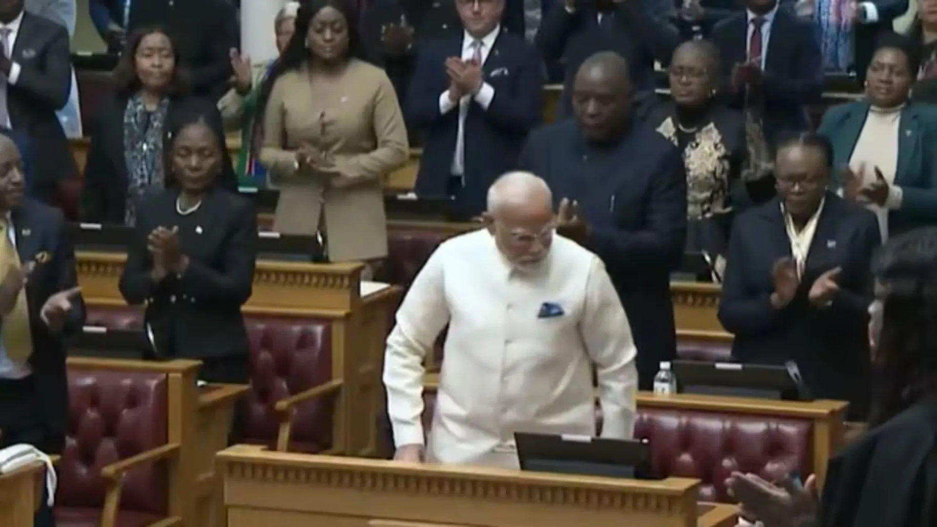 PM Modi Receives Standing Ovation in Namibia Parliament After Landmark Speech | Watch