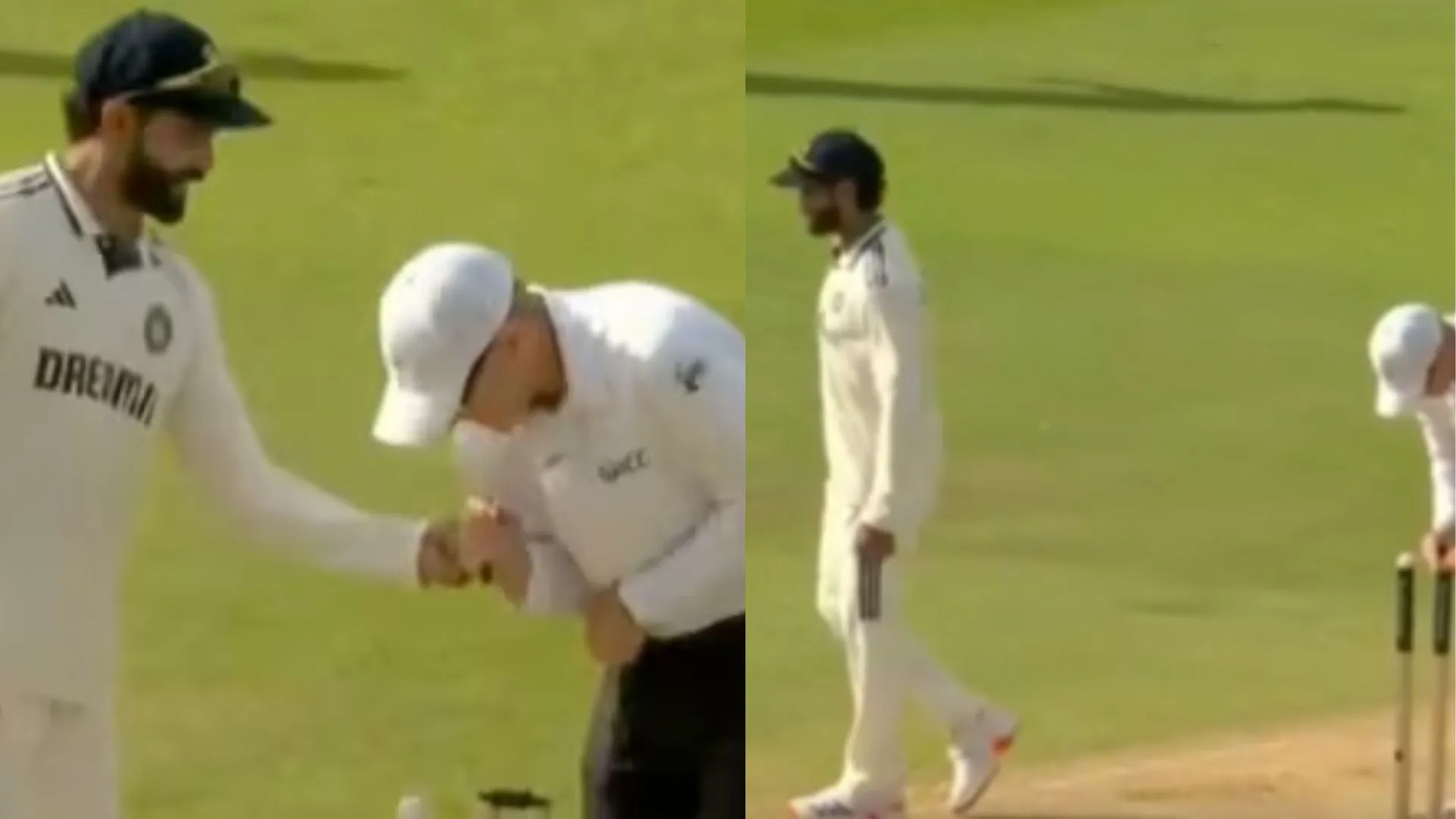 Ravindra Jadeja Shares Light Moment with Umpire Gaffaney During Tense Test Match