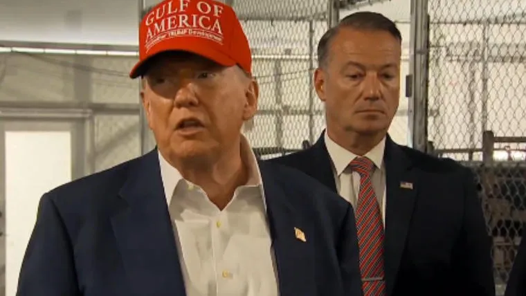 Trump Visits Florida Immigration Center, Jokes About Alligators as Guards